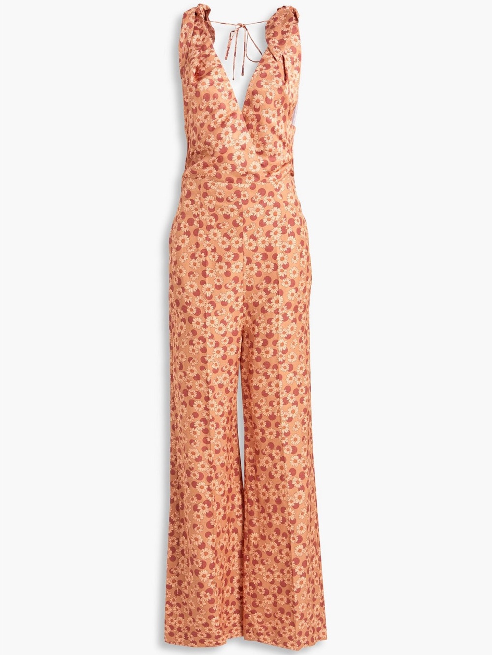 SANDRO Cutout Printed Twill Jumpsuit In Antique Rose 38 6 $415